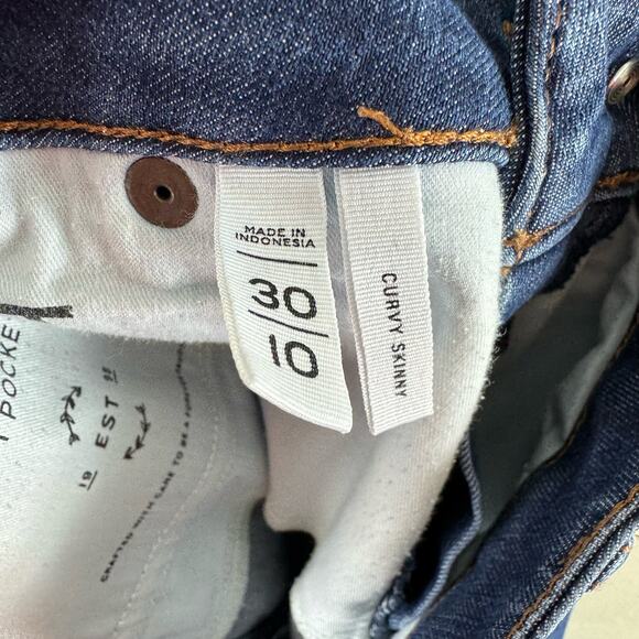 LOFT Medium Wash Curvy Skinny Ankle Fit Mid Rise Jeans Size 30/10 - Picture 6 of 7